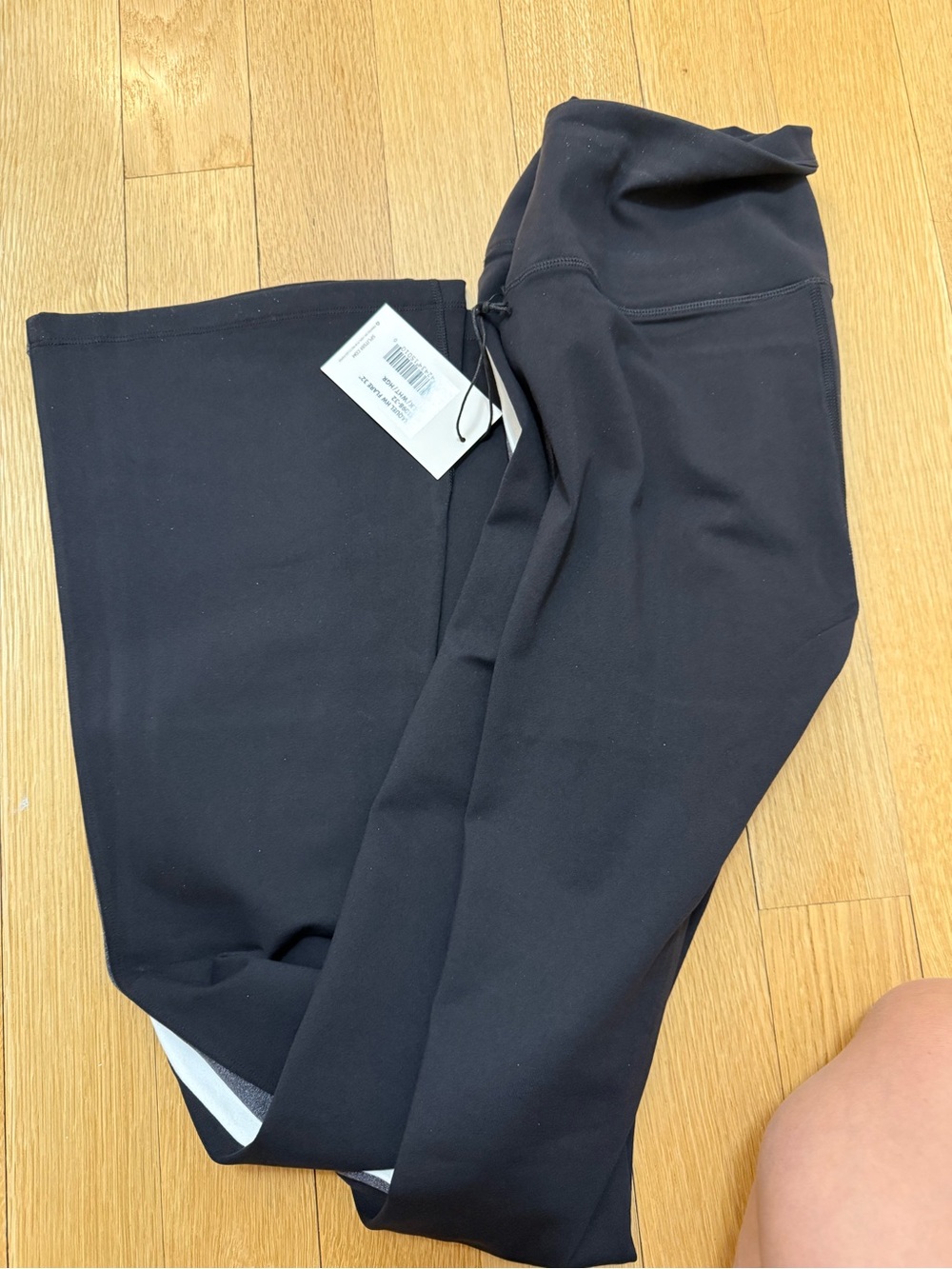 Splits59 Black Leggings with White and Gray Side Stripe - Picture 2 of 3